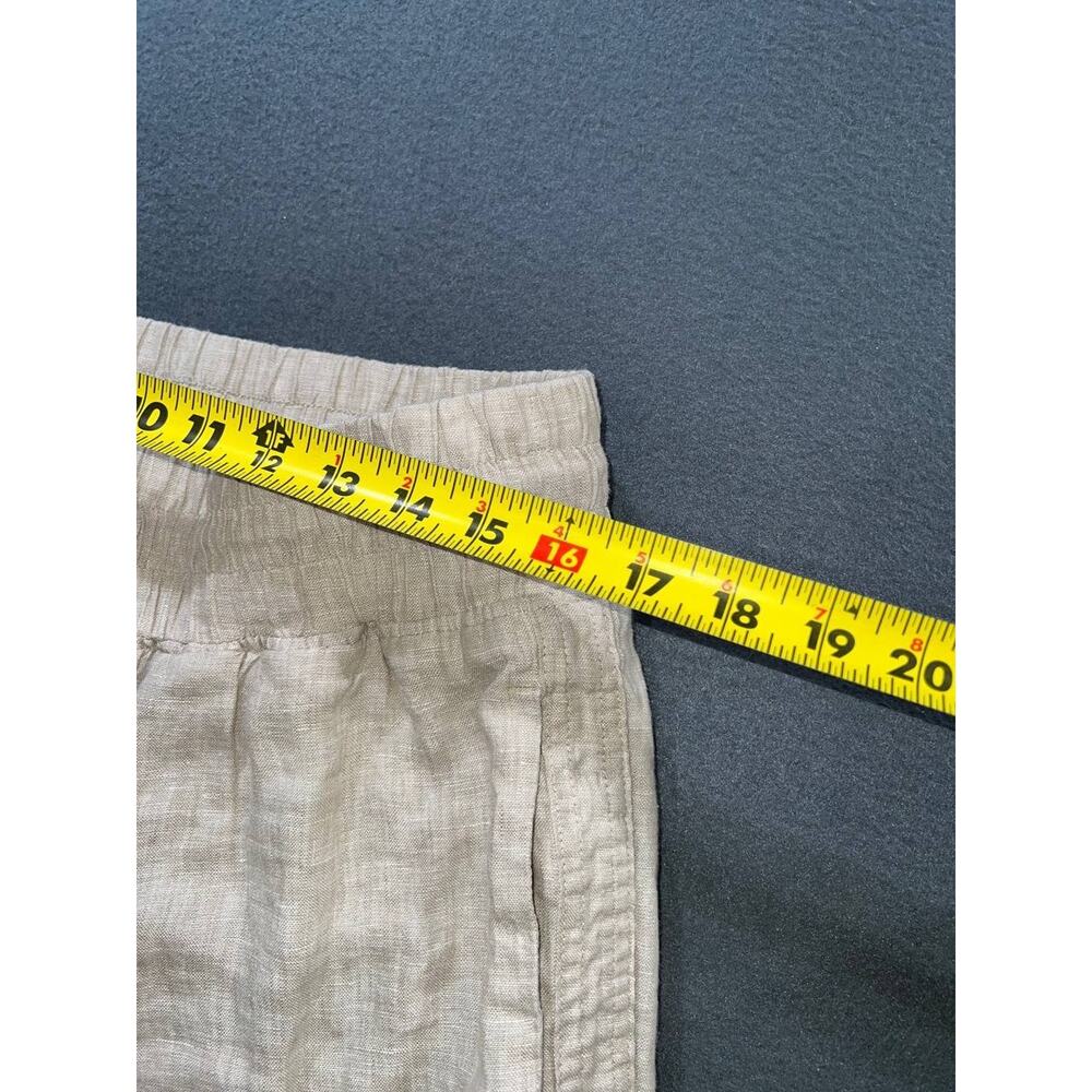 Quince 100% Linen Wide Leg Pants Tan Elastic Waist Large A009927 - Picture 5 of 9
